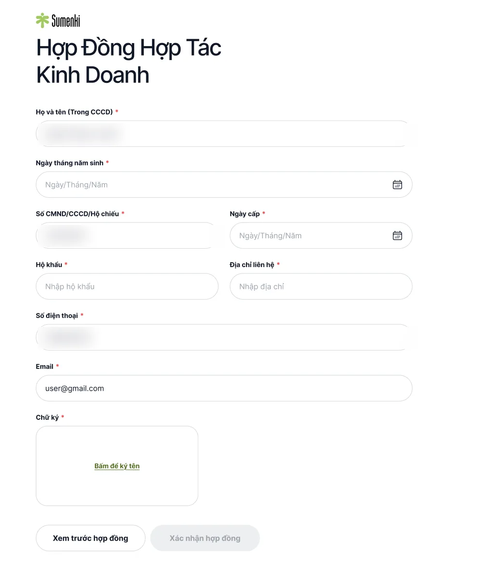 Biểu mẫu ký hợp đồng hợp tác kinh doanh